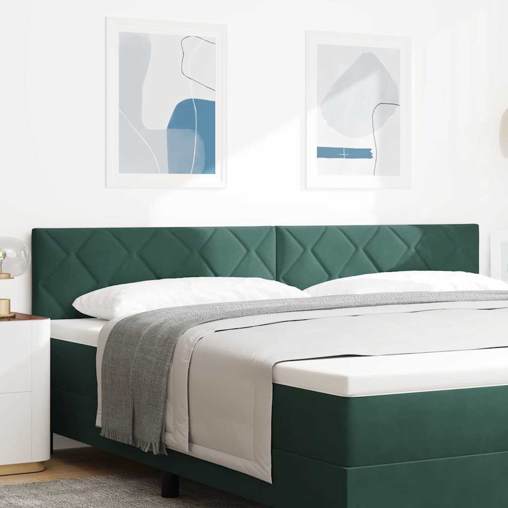 LED Kopfteil Dunkelgrün 200 cm Samt