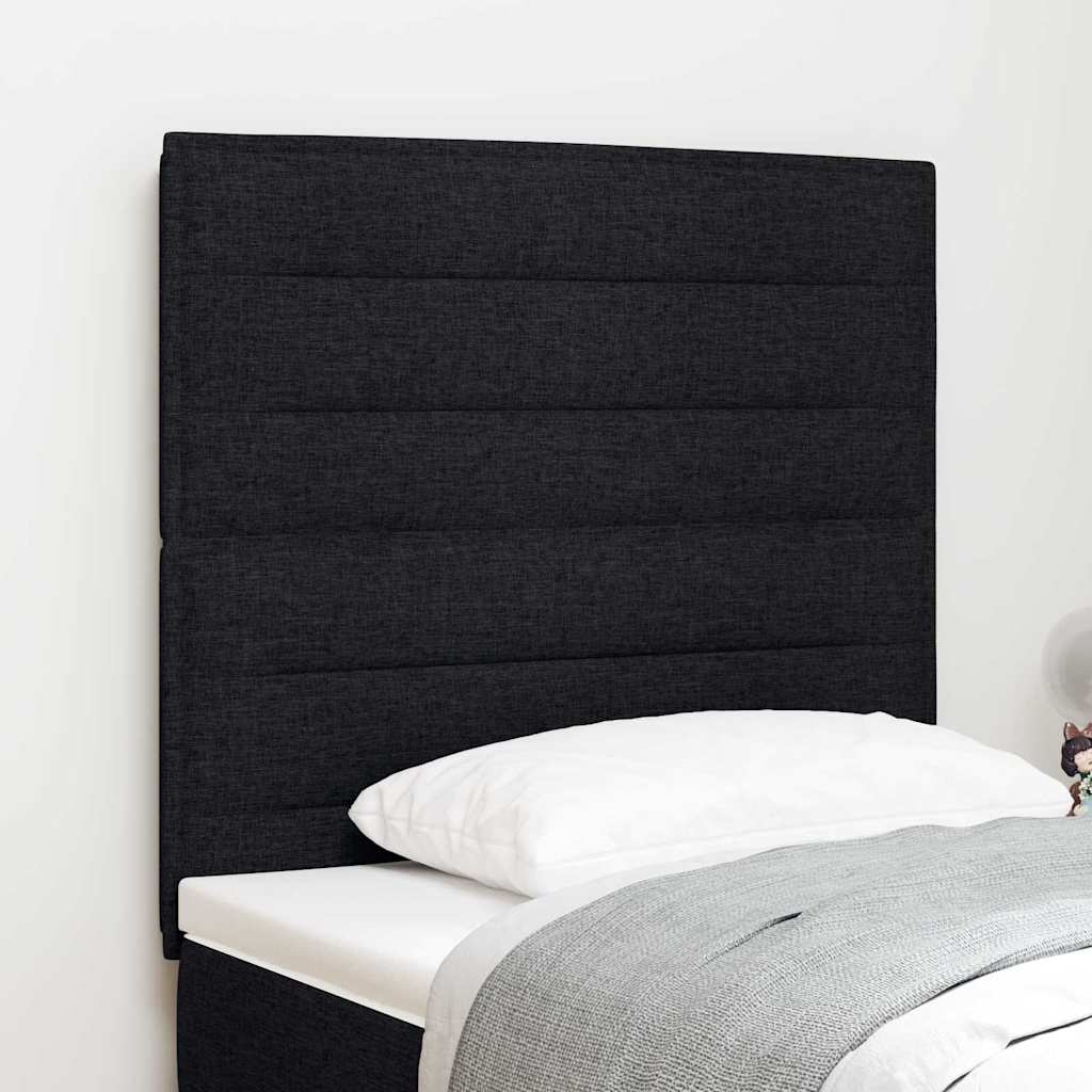 LED Kopfteil mit LED-Lichtleisten Schwarz 80 cm Stoff