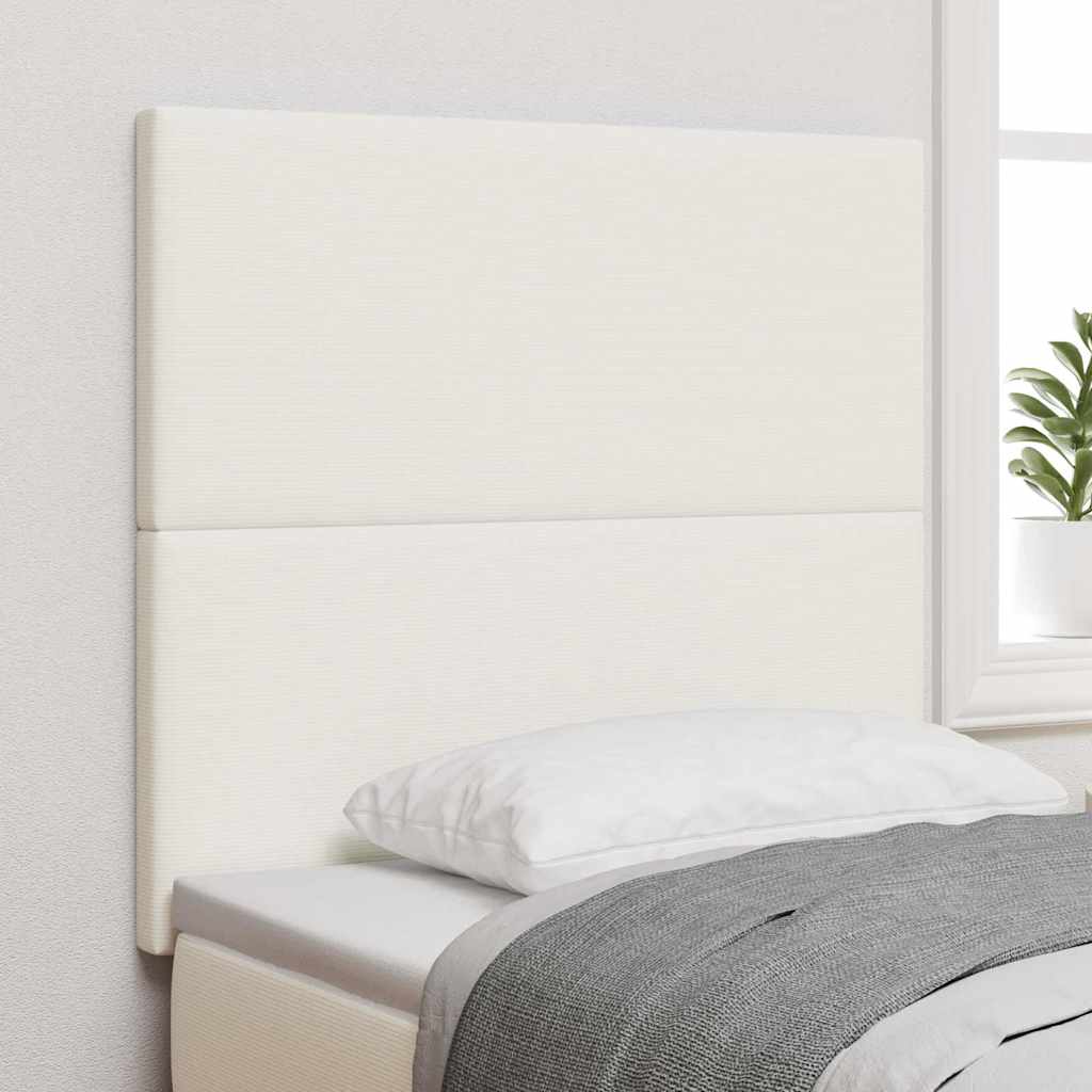 LED Kopfteil mit LED-Lichtleisten Creme 80 cm Cordstoff