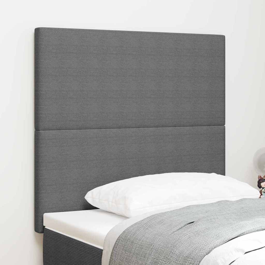 LED Kopfteil mit LED-Lichtleisten Hellgrau 90 cm Cordstoff