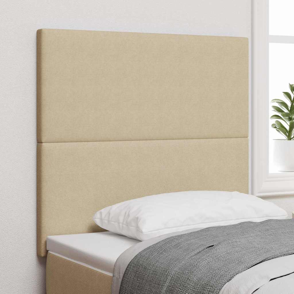 LED Kopfteil mit LED-Lichtleisten Grau-Grün 90 cm Cordstoff