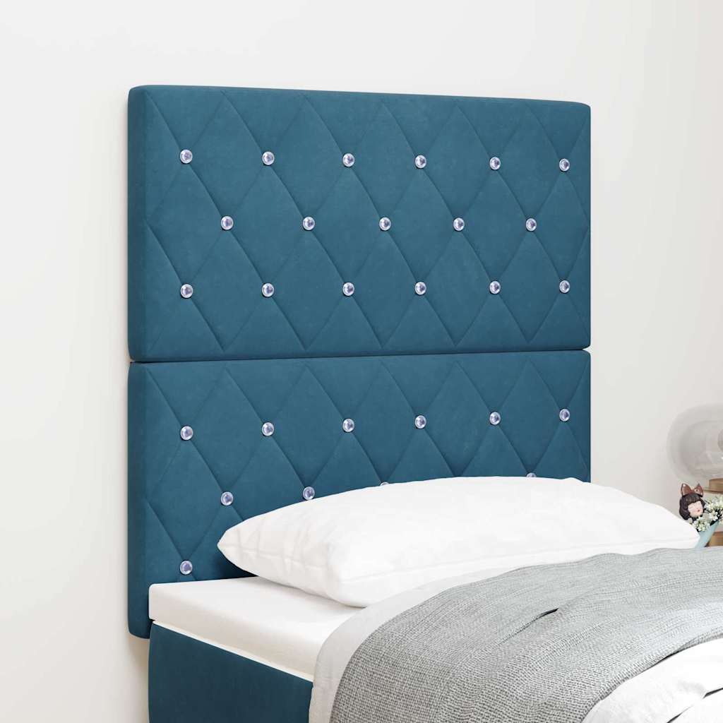 LED Kopfteil mit LED-Lichtleisten Dunkelblau 80 cm Samt