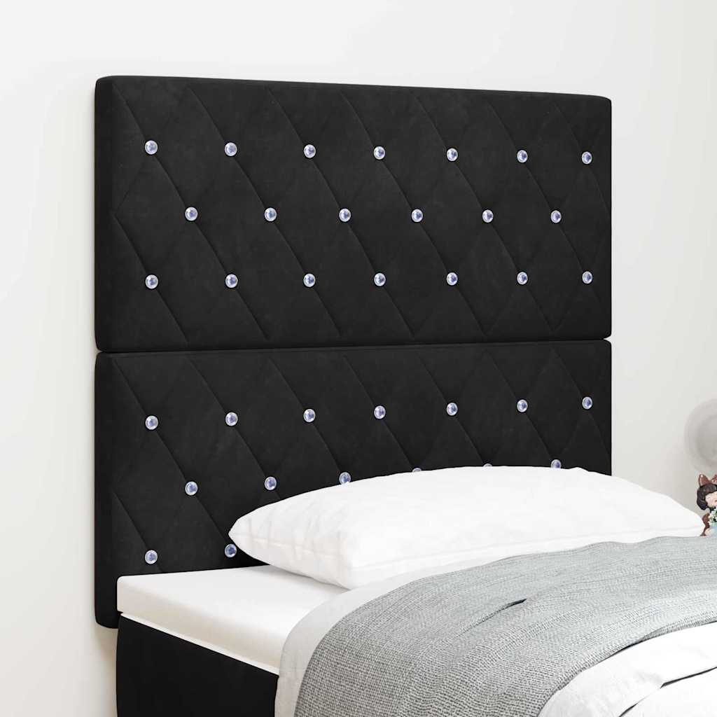 LED Kopfteil mit LED-Lichtleisten Schwarz 100 cm Samt