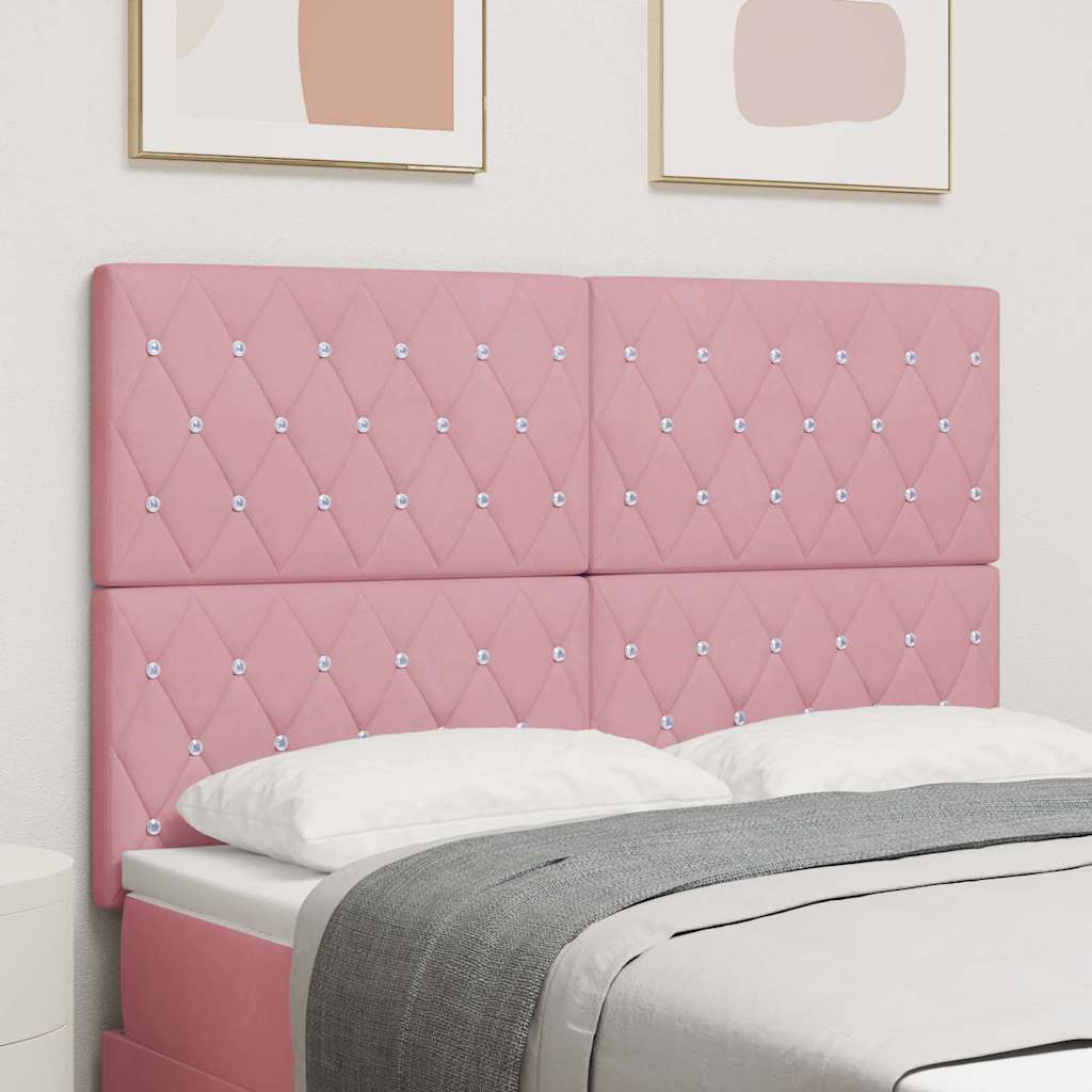 LED Kopfteil mit LED-Lichtleisten mit Kopfteil Rosa 160 cm Samt