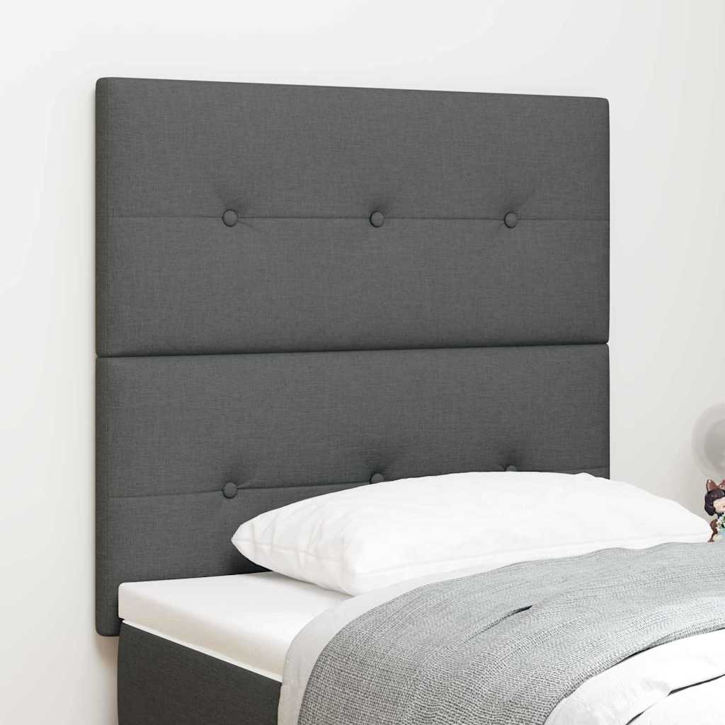 LED Kopfteil mit LED-Lichtleisten Dunkelgrau 80 cm Stoff