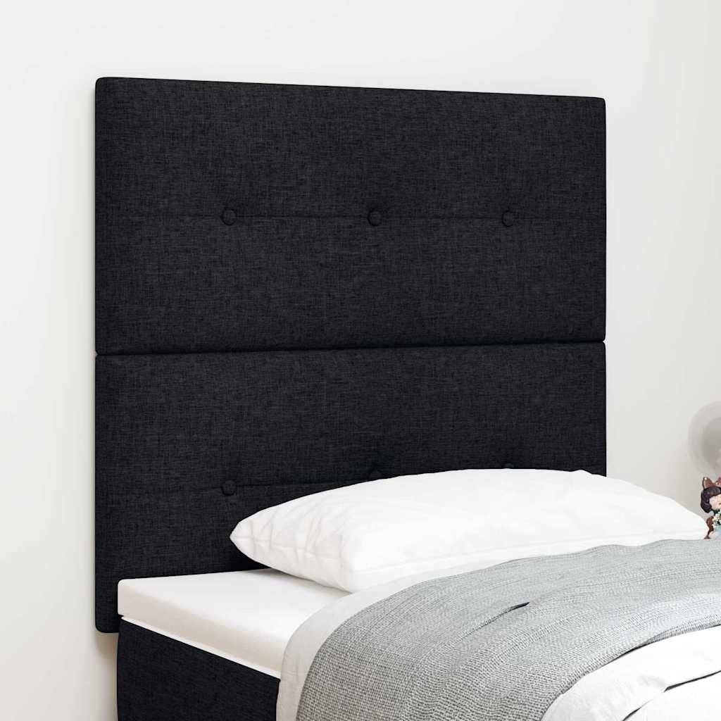 LED Kopfteil mit LED-Lichtleisten Schwarz 80 cm Stoff