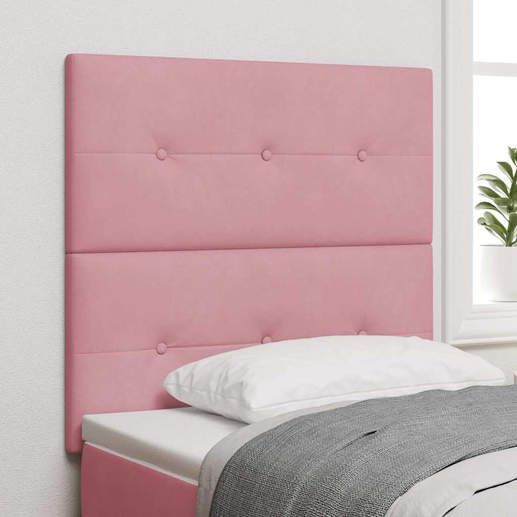 LED Kopfteil mit LED-Lichtleisten Rosa 90 cm Samt