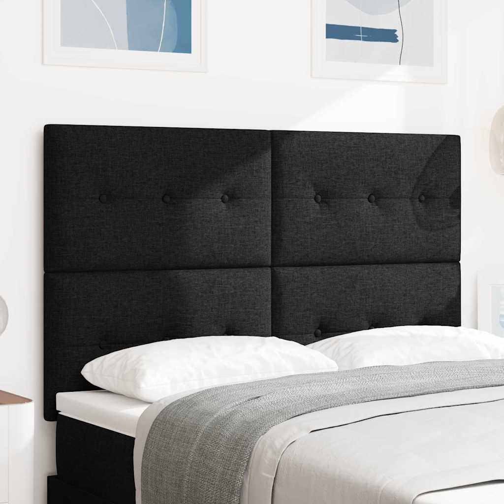 LED Kopfteil mit LED-Lichtleisten Schwarz 160 cm Stoff
