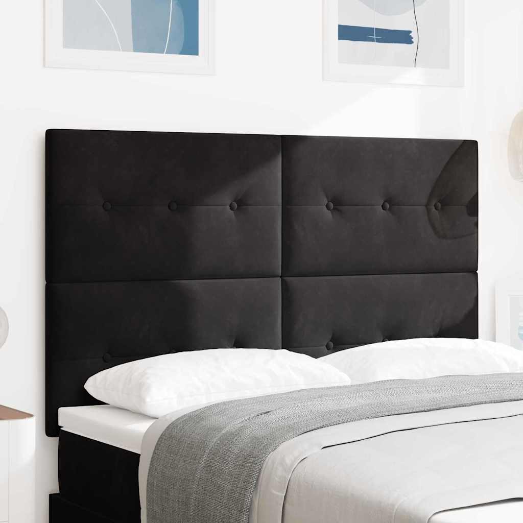 LED Kopfteil mit LED-Lichtleisten Schwarz 160 cm Samt