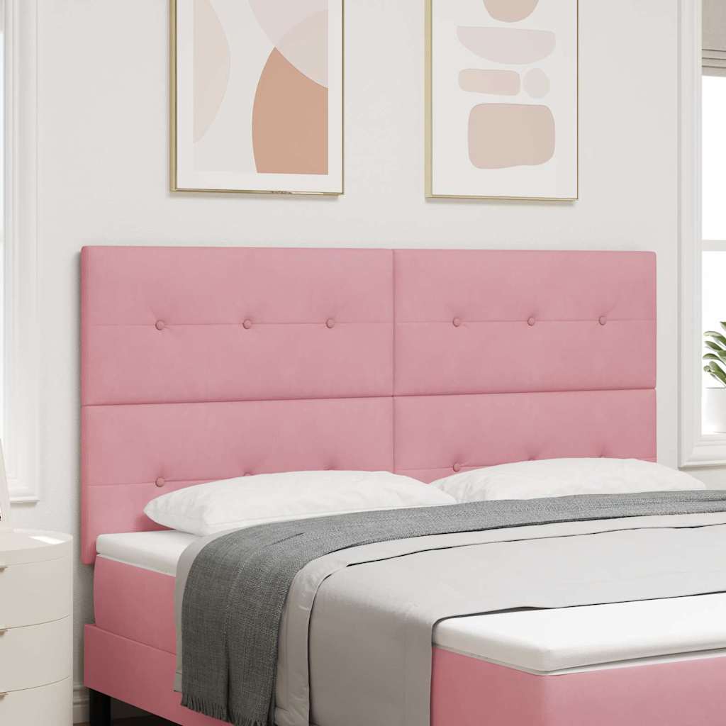LED Kopfteil mit LED-Lichtleisten Rosa 180 cm Samt