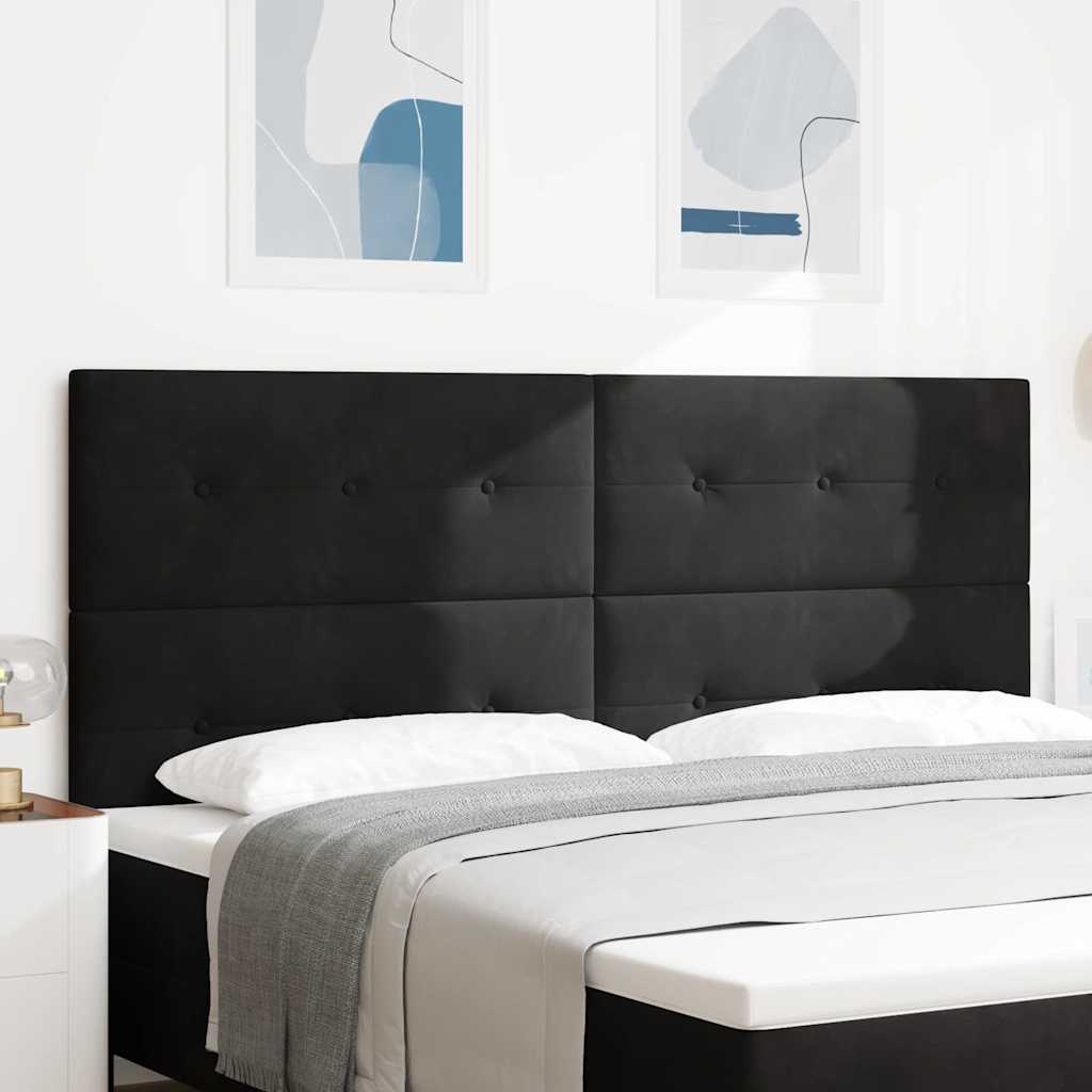 LED Kopfteil mit LED-Lichtleisten Schwarz 200 cm Samt
