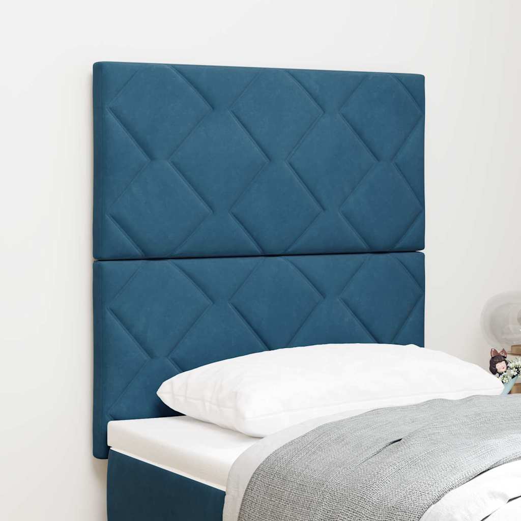 LED Kopfteil Dunkelblau 80 cm Samt
