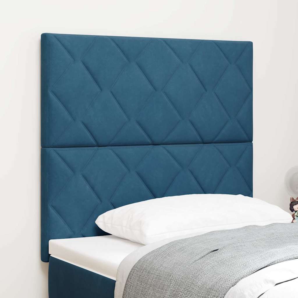 LED Kopfteil Dunkelblau 90 cm Samt