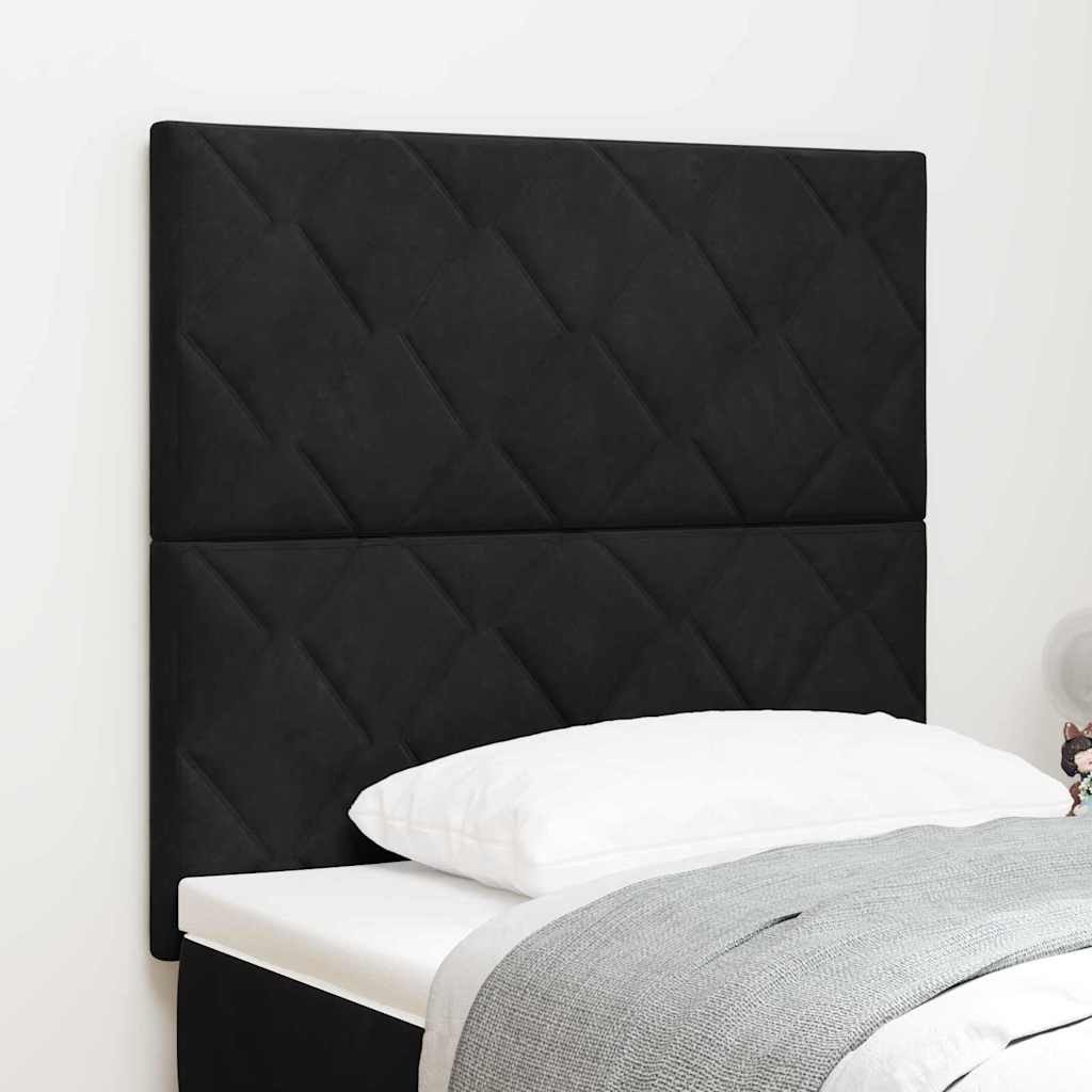 LED Kopfteil Schwarz 100 cm Samt