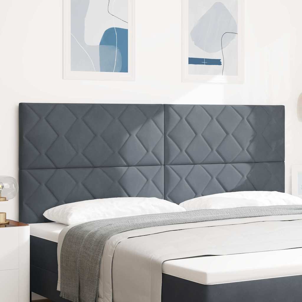 LED Kopfteil Dunkelgrau 200 cm Samt