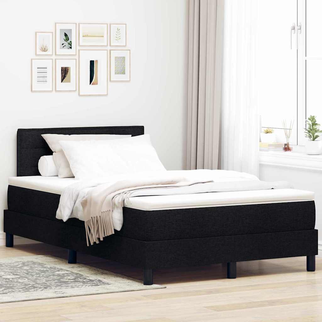 Boxspringbett mit Kopfteil Schwarz 120 x 200 cm Stoff