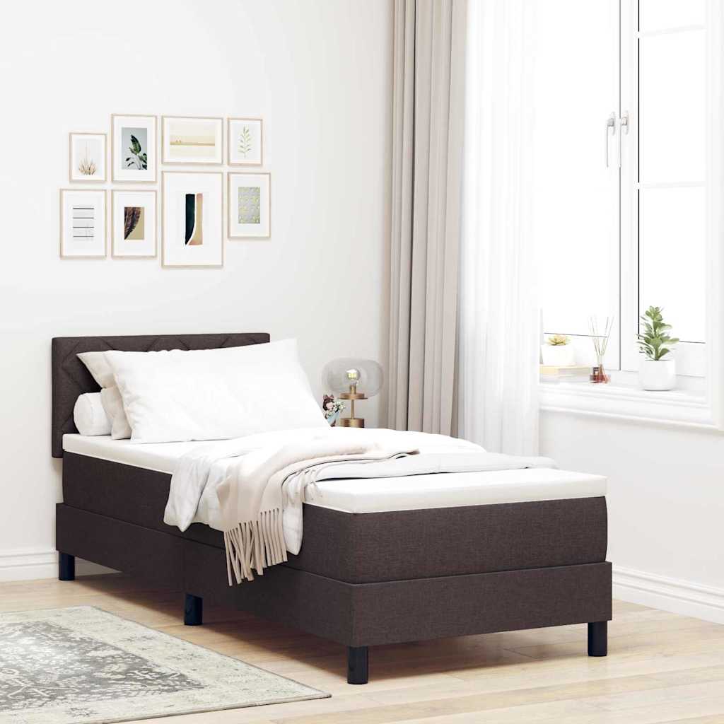 Boxspringbett mit Kopfteil Dunkelbraun 80 x 200 cm Stoff