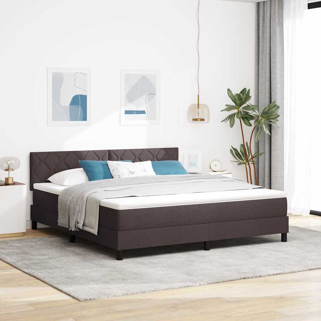 Boxspringbett mit Kissen Dunkelbraun 180 x 200 cm Stoff