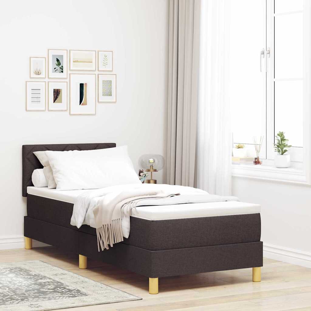 Boxspringbett mit Kissen Dunkelbraun 80 x 200 cm Stoff