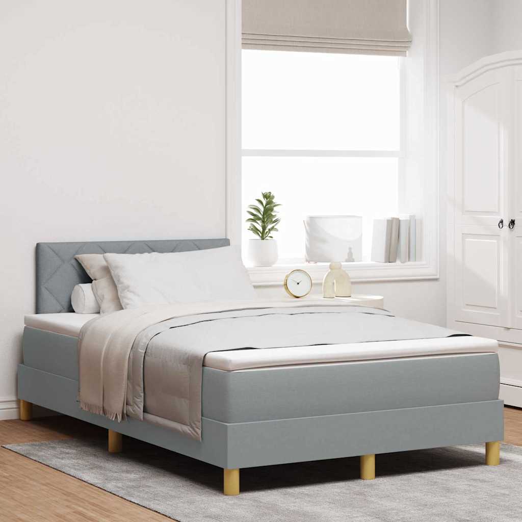 Boxspringbett mit Kissen Hellgrau 120 x 190 cm Stoff
