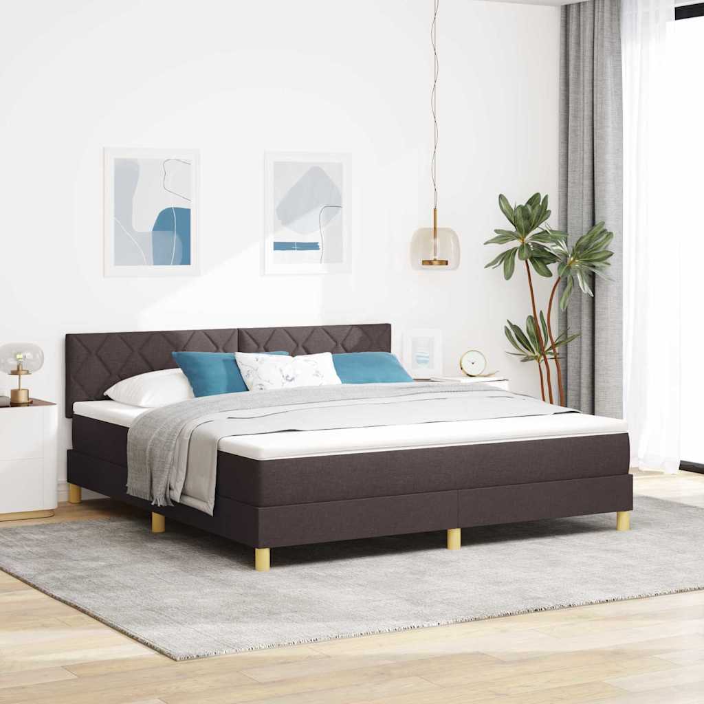 Boxspringbett mit Kissen Dunkelbraun 180 x 200 cm Stoff