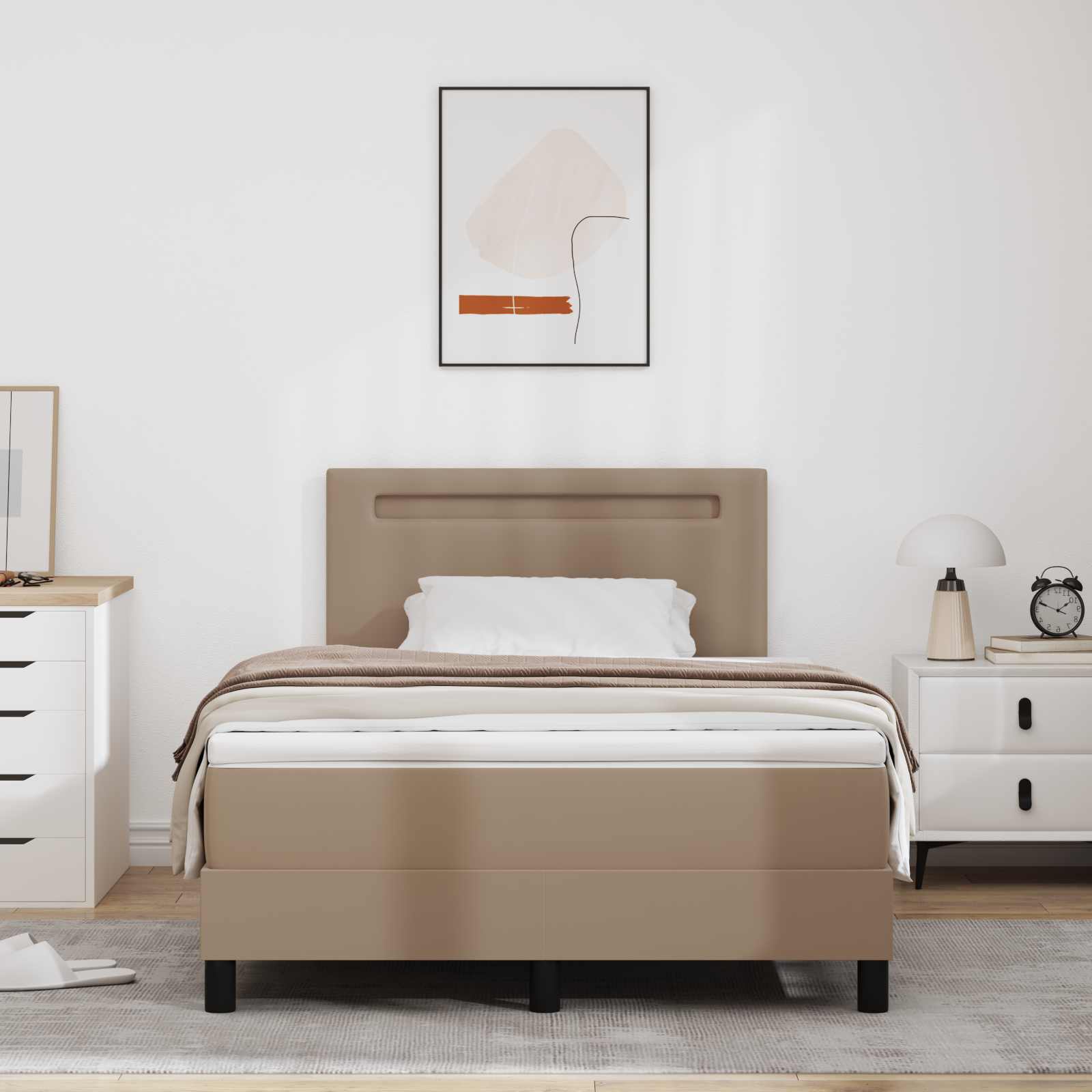 Boxspringbett mit Kopfteil Cappuccino 120 x 200 cm Kunstleder