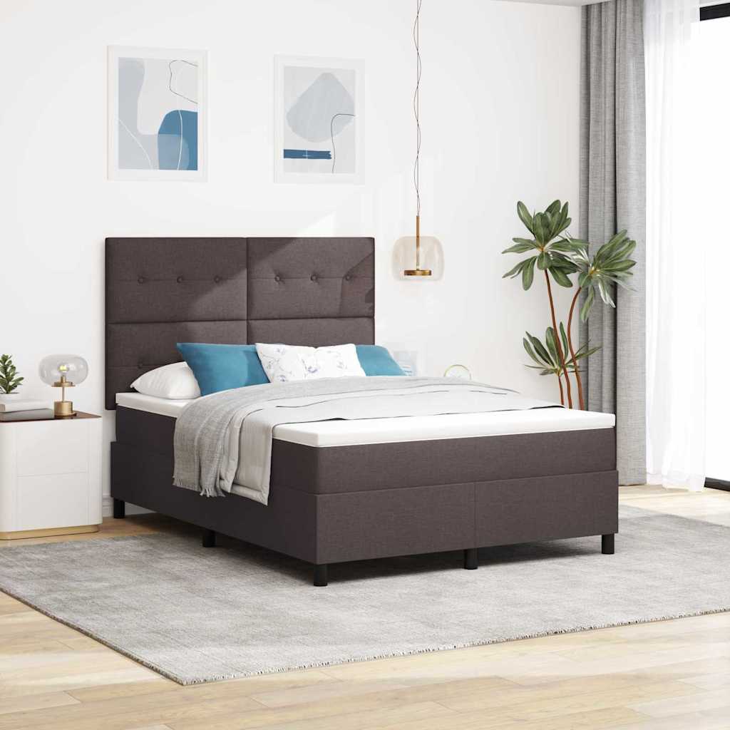 Boxspringbett mit Kopfteil Dunkelbraun 140 x 190 cm Stoff