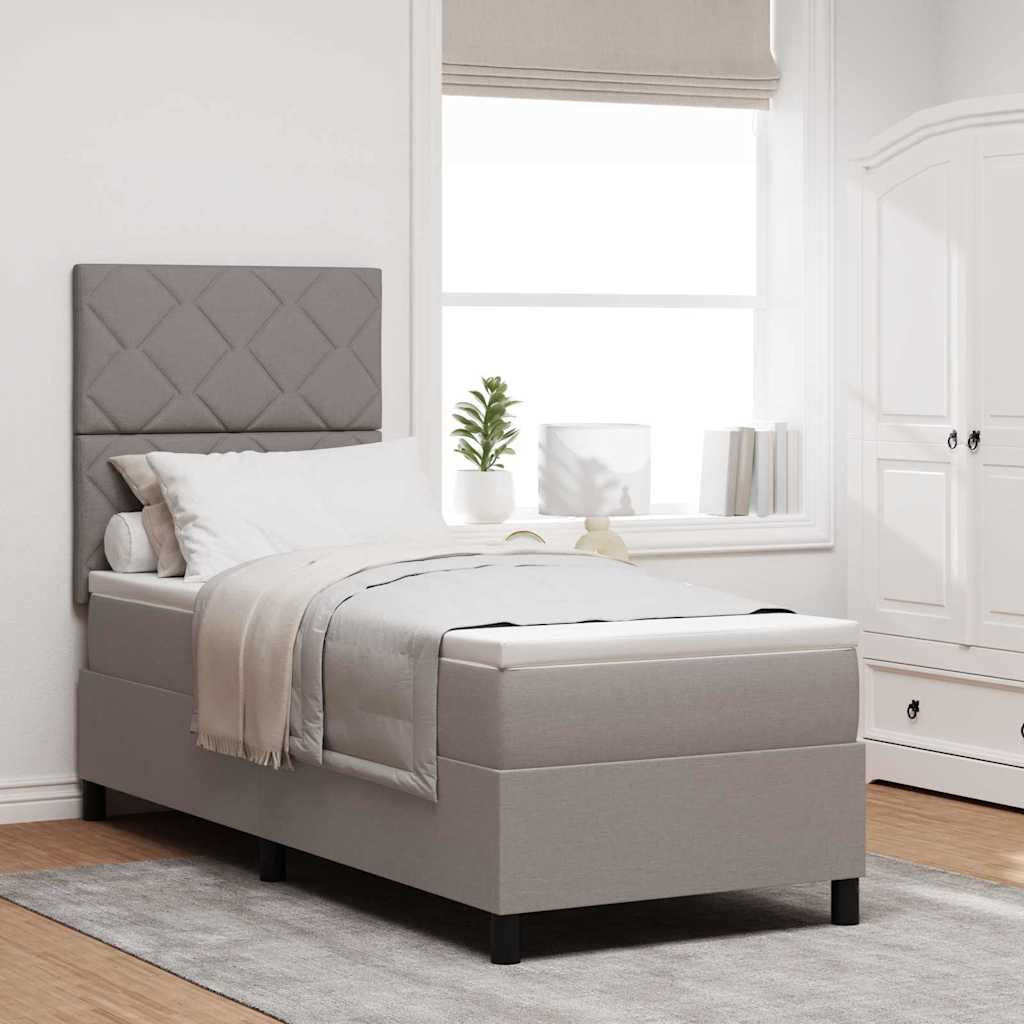 Boxspringbett mit Kopfteil Taupe 80 x 200 cm Stoff