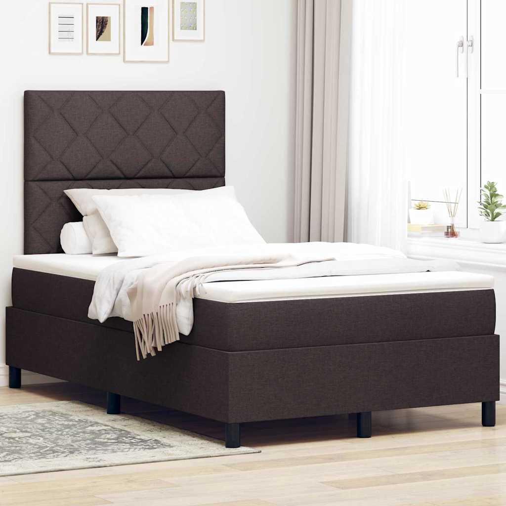 Boxspringbett mit Kopfteil Dunkelbraun 120 x 190 cm Stoff