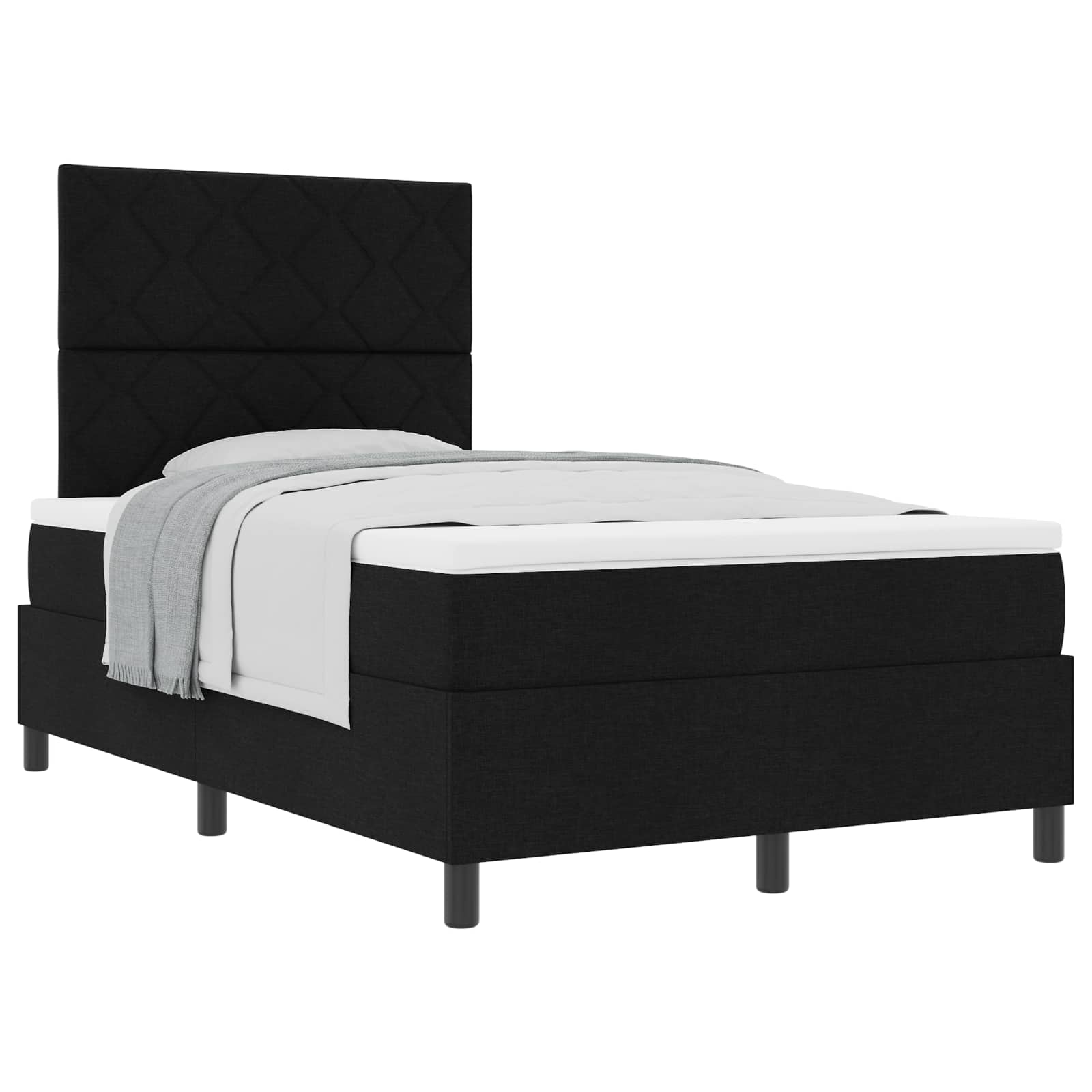 Boxspringbett mit Kissen Schwarz 120 x 200 cm Stoff