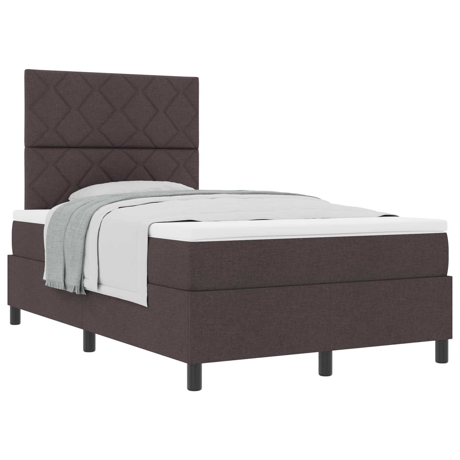 Boxspringbett mit Kopfteil Dunkelbraun 120 x 200 cm Stoff