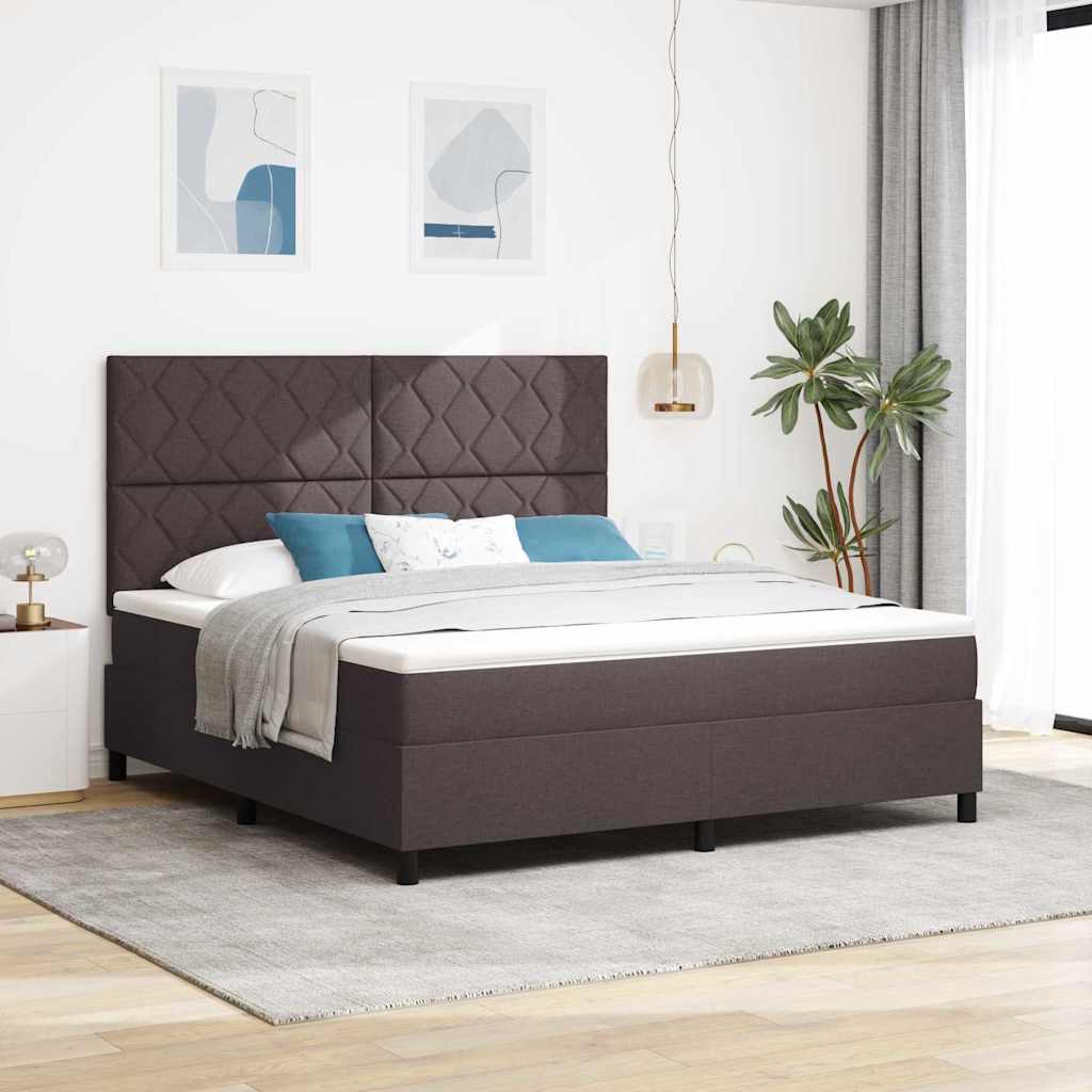 Boxspringbett mit Kopfteil Dunkelbraun 180 x 200 cm Stoff