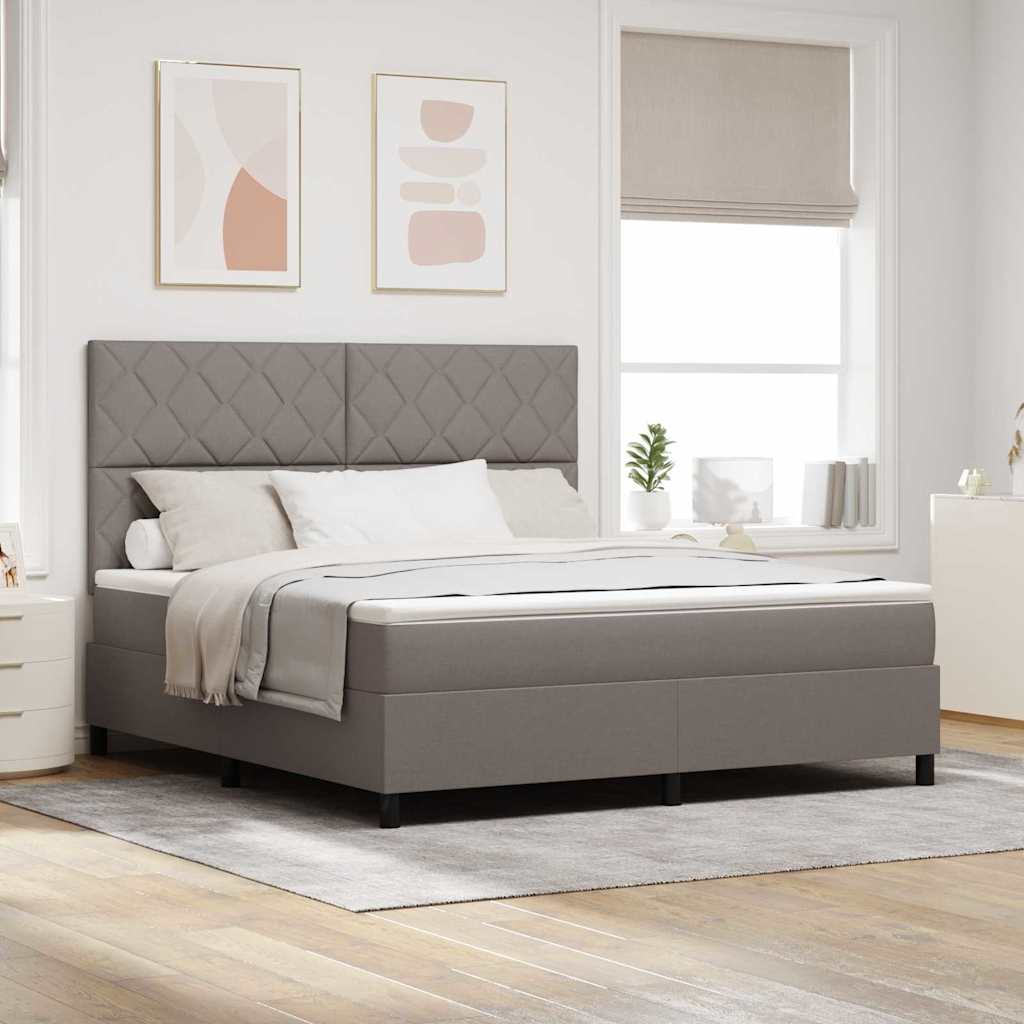 Boxspringbett mit Kopfteil Taupe 180 x 200 cm Stoff