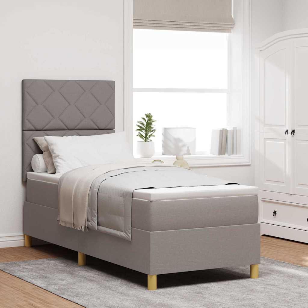 Boxspringbett mit Kopfteil Taupe 80 x 200 cm Stoff