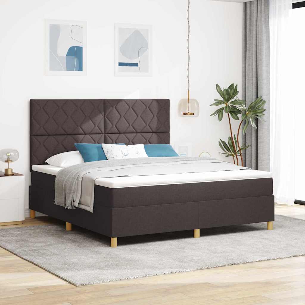 Boxspringbett mit Matratze Dunkelbraun 180 x 200 cm Stoff