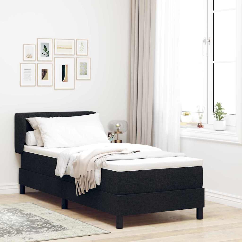 Boxspringbett mit Kopfteil Schwarz 80 x 200 cm Stoff