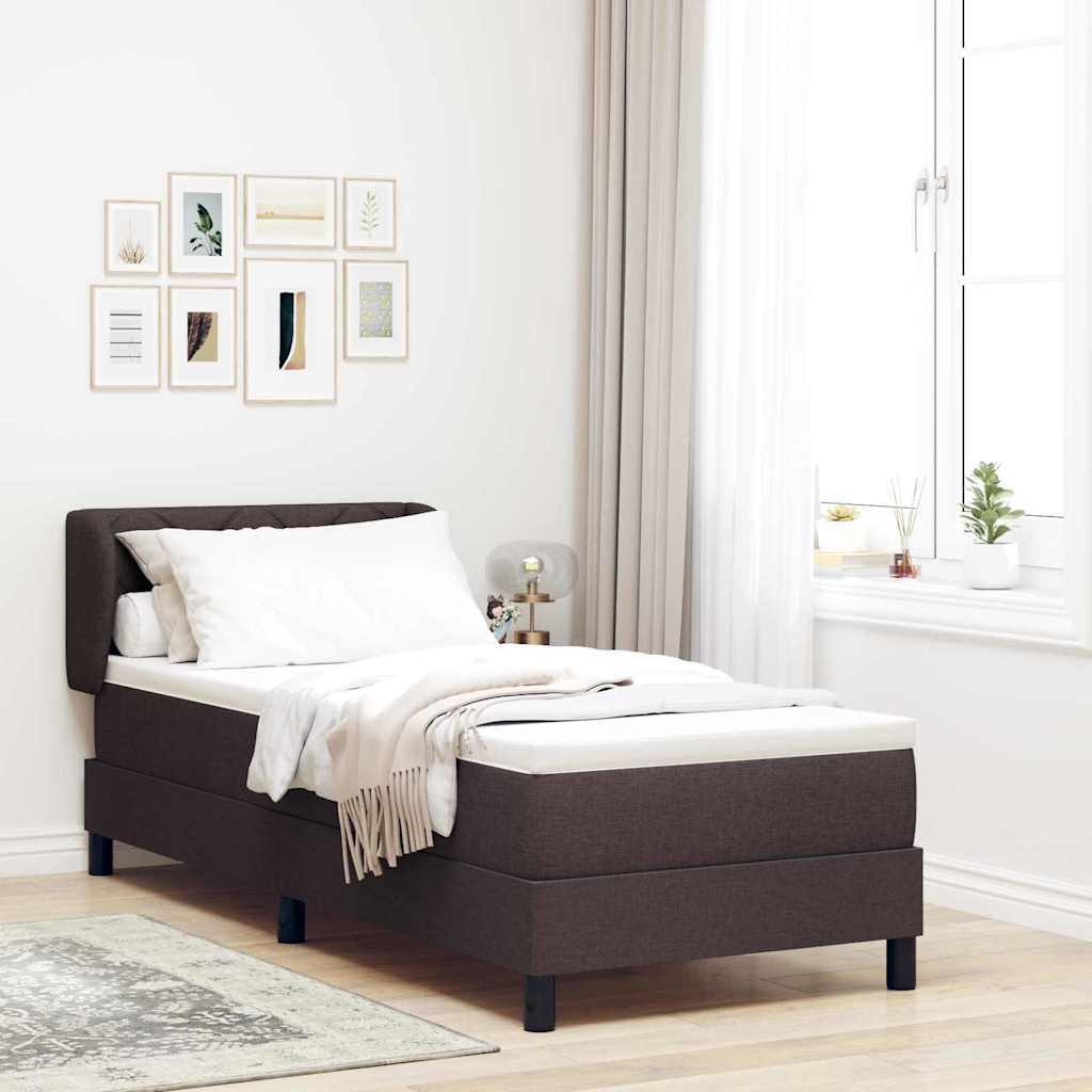 Boxspringbett mit Kopfteil Dunkelbraun 80 x 200 cm Stoff