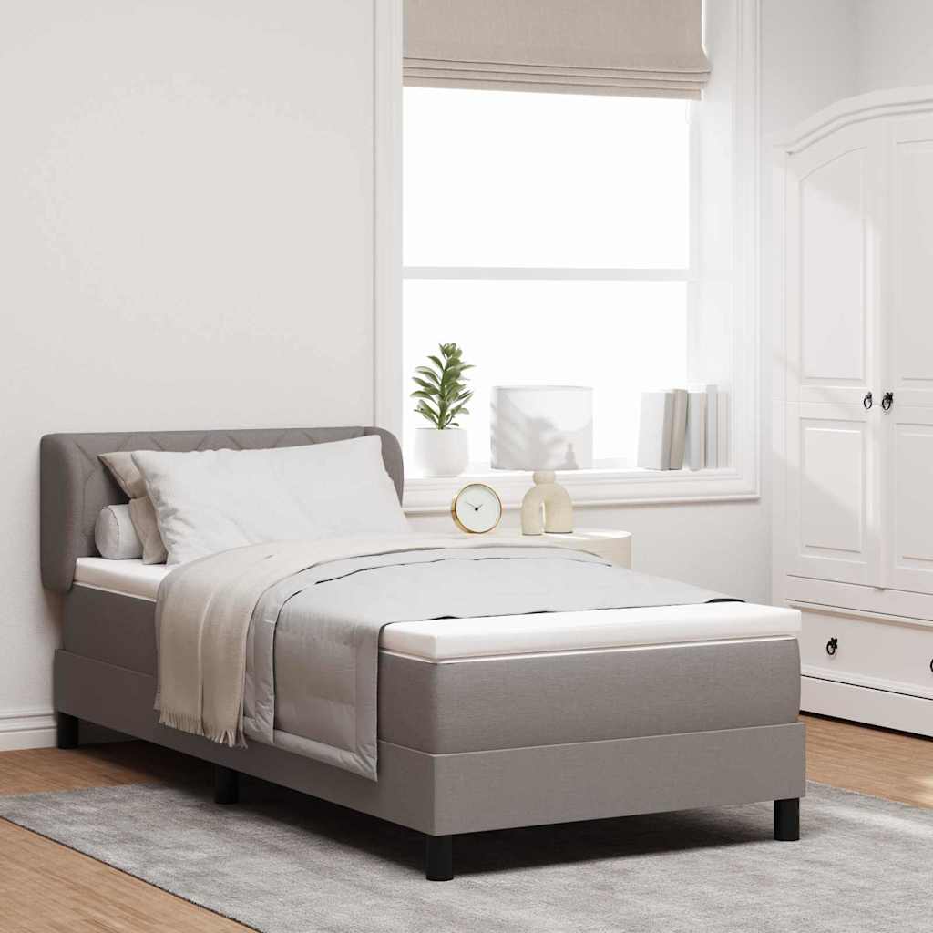 Boxspringbett mit Kopfteil Taupe 100 x 200 cm Stoff
