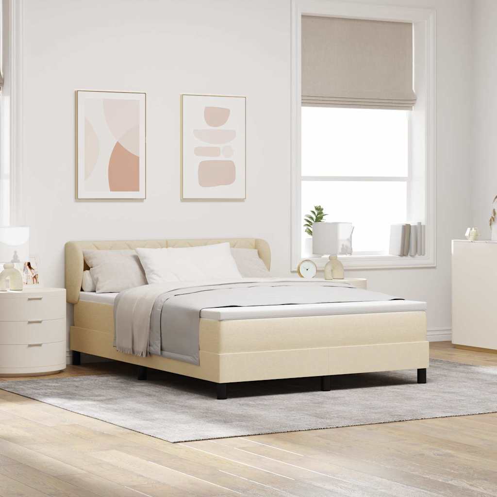 Boxspringbett mit Kopfteil Creme 160 x 200 cm Stoff