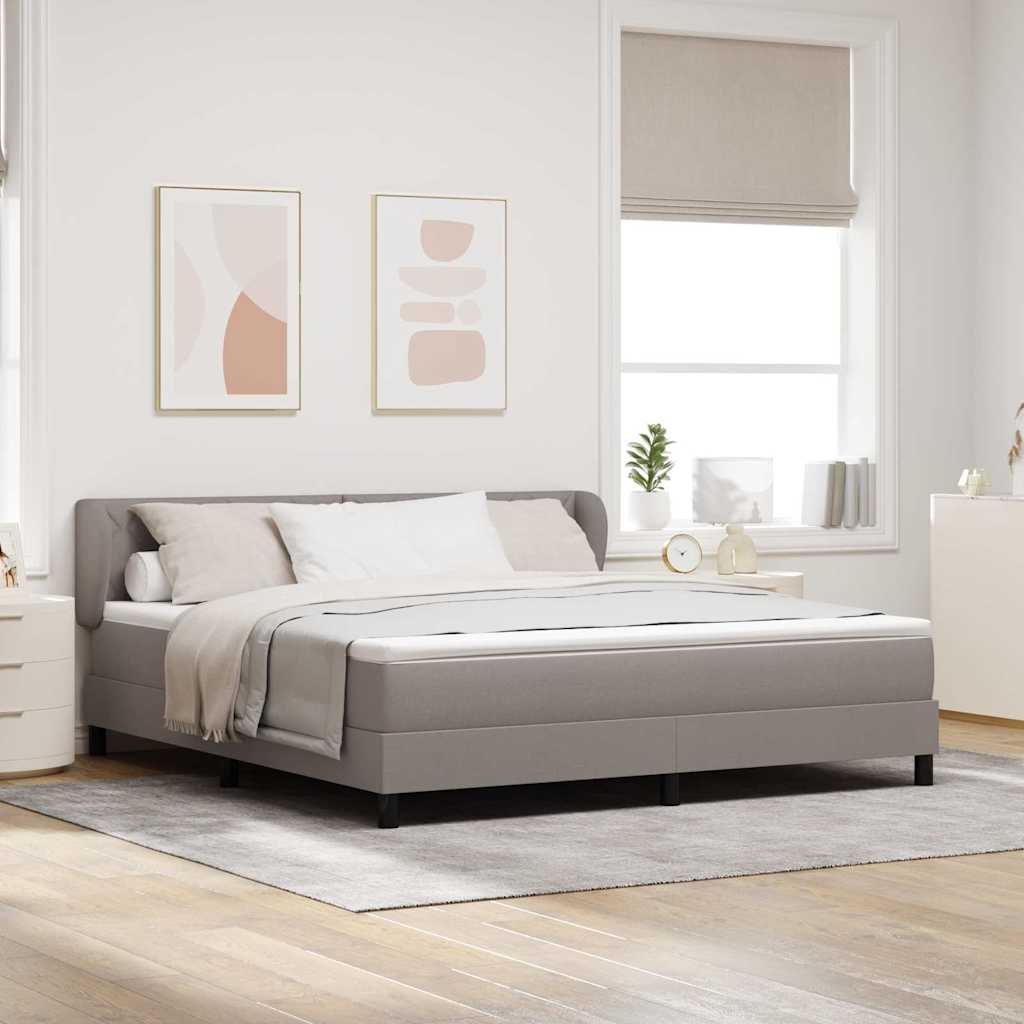 Boxspringbett mit Kopfteil Taupe 180 x 200 cm Stoff