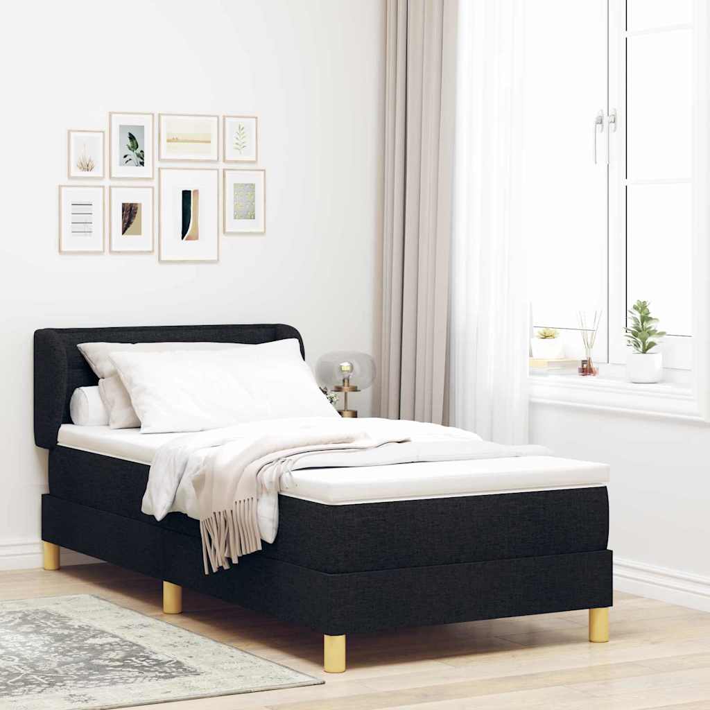 Boxspringbett mit Matratze Schwarz 100 x 200 cm Stoff