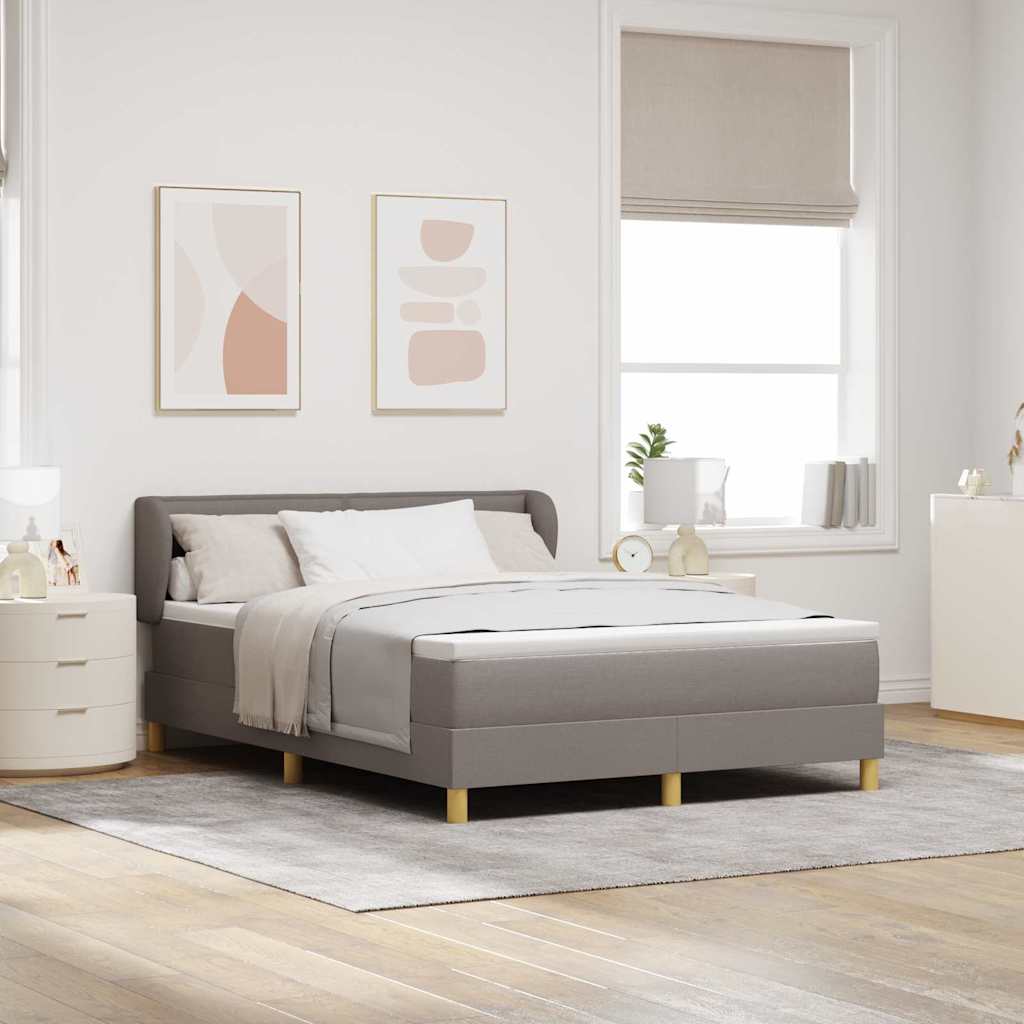 Boxspringbett mit Kopfteil Taupe 140 x 190 cm Stoff