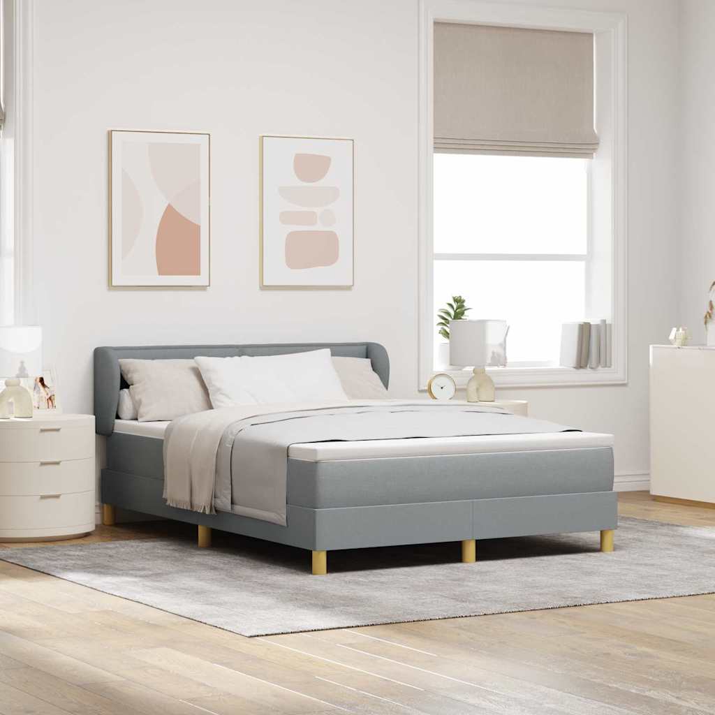 Boxspringbett mit Matratze Hellgrau 160 x 200 cm Stoff