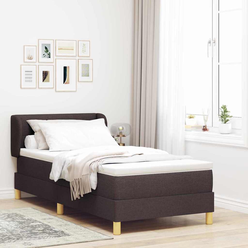 Boxspringbett mit Kopfteil Dunkelbraun 80 x 200 cm Stoff