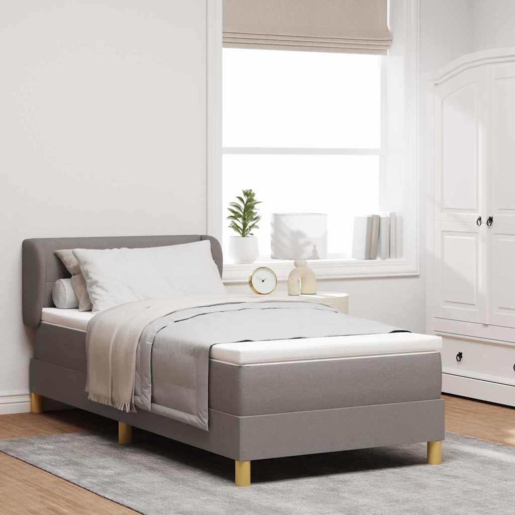 Boxspringbett mit Kopfteil Taupe 100 x 200 cm Stoff