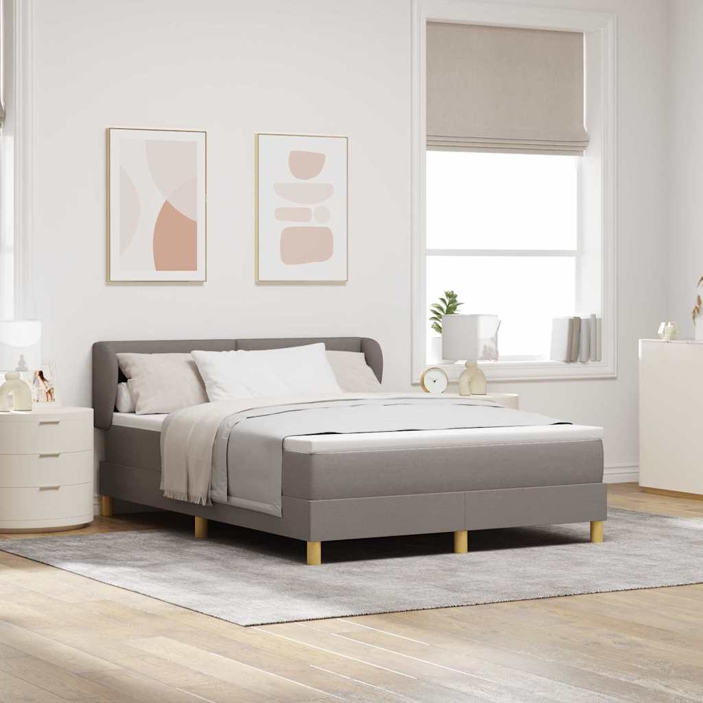 Boxspringbett mit Kopfteil Taupe 140 x 200 cm Stoff