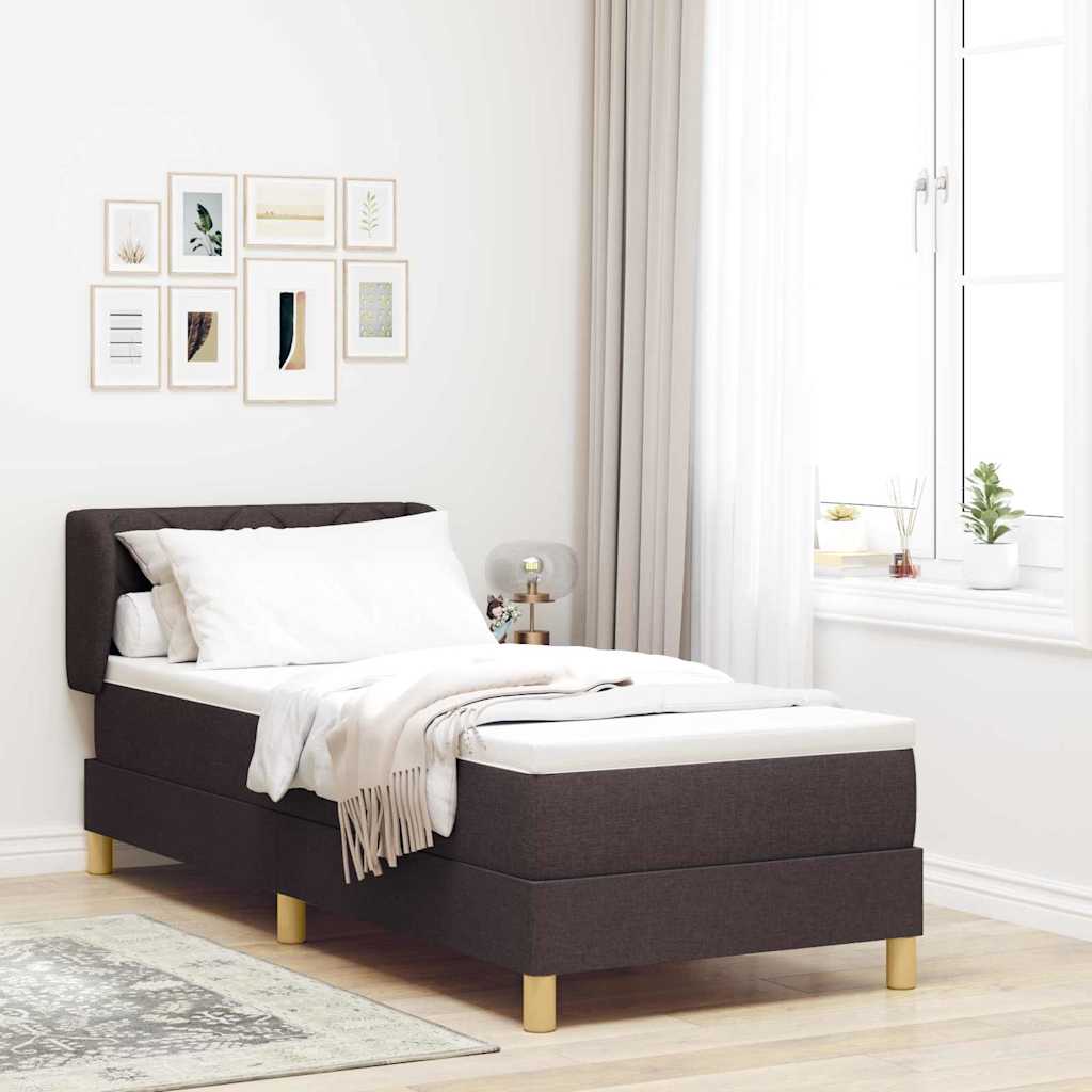 Boxspringbett mit Kopfteil Dunkelbraun 80 x 200 cm Stoff