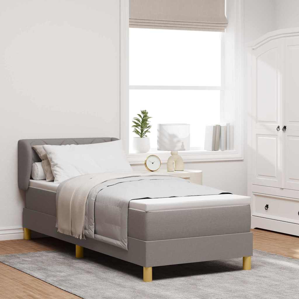 Boxspringbett mit Kopfteil Taupe 80 x 200 cm Stoff