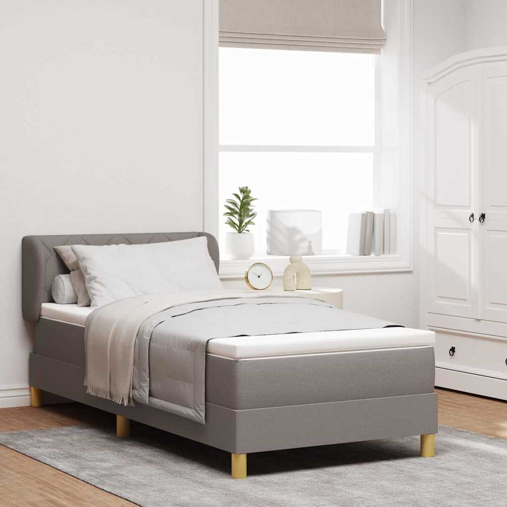Boxspringbett mit Kopfteil Taupe 100 x 200 cm Stoff