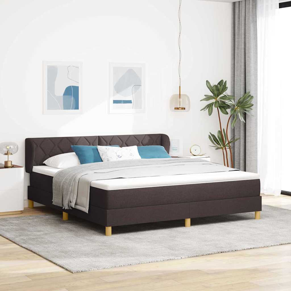 Boxspringbett mit Kopfteil Dunkelbraun 180 x 200 cm Stoff